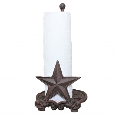 56324-CAST IRON STAR PAPER TOWEL HOLDER